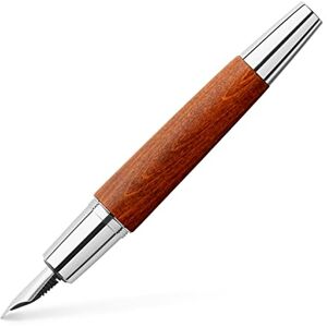 Faber-Castell 148203 plnicí pero e-motion dřevo / chrom, pero: B, včetně dárkového balení, barva násady: hnědá/stříbrná Faber-Castell 148203 plnicí pero e-motion dřevo / chrom, pero: B, včetně dárkového balení, barva násady: hnědá/stříbrná