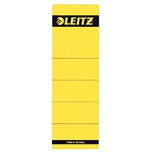 Leitz Samolepicí zadní štítek pro standardní pořadače a tvrdé lepenky, 10 kusů, šířka hřbetu 80 mm, krátký a široký formát, 62 x 192 mm, papír, žlutý, 16420015 Leitz Samolepicí zadní štítek pro standardní pořadače a tvrdé lepenky, 10 kusů, šířka hřbetu 80 mm, krátký a široký formát, 62 x 192 mm, papír, žlutý, 16420015