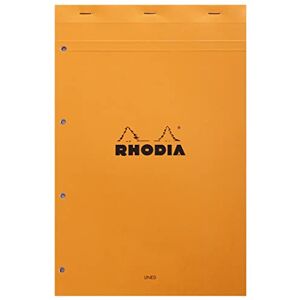 Rhodia 119600C Poznámkový blok (DIN A4, 21 x 29,7 cm, mikroperforovaný, děrovaný, linkovaný s okrajem, 80 listů) 1 kus oranžový Rhodia 119600C Poznámkový blok (DIN A4, 21 x 29,7 cm, mikroperforovaný, děrovaný, linkovaný s okrajem, 80 listů) 1 kus oranžový