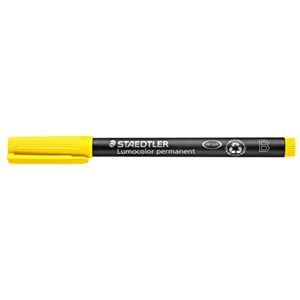 Staedtler permanentní popisovač Lumocolor, žlutý, klínový hrot cca 1,0 2,5 mm, odolný proti rozmazání a vodě, Made in Germany, dlouhá životnost, 10 žlutých univerzálních tužek v kartonovém pouzdře, Staedtler permanentní popisovač Lumocolor, žlutý, klínový hrot cca 1,0 2,5 mm, odolný proti rozmazání a vodě, Made in Germany, dlouhá životnost, 10 žlutých univerzálních tužek v kartonovém pouzdře,