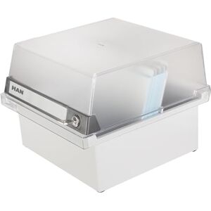 HAN Kartotéka od speciální edice A5 na šířku, 965-S-631, inovativní, atraktivní design pro 800 karet se zámkem, odnímatelné víko včetně velkého popisovacího pole, světle šedá, průsvitná, světle šedá HAN Kartotéka od speciální edice A5 na šířku, 965-S-631, inovativní, atraktivní design pro 800 karet se zámkem, odnímatelné víko včetně velkého popisovacího pole, světle šedá, průsvitná, světle šedá