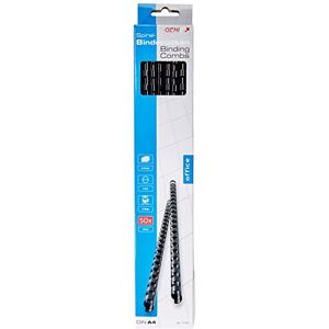 GENIE 11181 plastový vázací hřbet (A4; 30 cm; plast; 6 mm; 25 listů; vhodné pro všechna spirálová vazacího zařízení) 50 kusů černá GENIE 11181 plastový vázací hřbet (A4; 30 cm; plast; 6 mm; 25 listů; vhodné pro všechna spirálová vazacího zařízení) 50 kusů černá