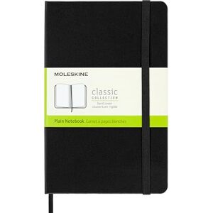 Moleskine Classic Plain Paper Notebook, Hard Cover and Elastic Closure Journal, Color Black, Size Medium 11. 5 x 18 cm, 208 stránek Moleskine Classic Plain Paper Notebook, Hard Cover and Elastic Closure Journal, Color Black, Size Medium 11. 5 x 18 cm, 208 stránek