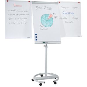 Franken Flipchart, popisovatelný, magnetický, mobilní, s kolečky a 2 bočními rameny, bílá tabule se stojanem, držák papíru a odkládací plocha na tužky, 68 x 105 cm, ECO Mobil, F2400/N Franken Flipchart, popisovatelný, magnetický, mobilní, s kolečky a 2 bočními rameny, bílá tabule se stojanem, držák papíru a odkládací plocha na tužky, 68 x 105 cm, ECO Mobil, F2400/N