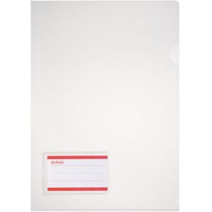 Herlitz stabilní obal na spisy, obal na dokumenty A4 se štítkem, tloušťka 0,18 mm, transparentní Herlitz stabilní obal na spisy, obal na dokumenty A4 se štítkem, tloušťka 0,18 mm, transparentní