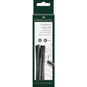 Faber-Castell 129398 – kreslicí uhlí Pitt přírodní, 6 kusů, 6-11 mm Faber-Castell 129398 – kreslicí uhlí Pitt přírodní, 6 kusů, 6-11 mm