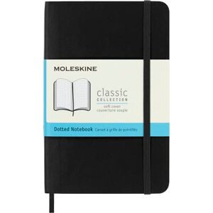 Moleskine Klasický poznámkový blok, tečkovaný poznámkový blok s měkkou vazbou a elastickým uzávěrem, formát Pocket 9 x 14 cm, černý, 192 stran Moleskine Klasický poznámkový blok, tečkovaný poznámkový blok s měkkou vazbou a elastickým uzávěrem, formát Pocket 9 x 14 cm, černý, 192 stran