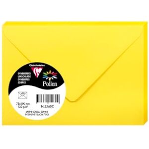 Clairefontaine 5560C Packung mit 20 Umschläge Pollen, 7,5x10cm, 120g, Sonnengelb, ideal für Ihre Einladungen und Korrespondenz, 1 Pack Clairefontaine 5560C Packung mit 20 Umschläge Pollen, 7,5x10cm, 120g, Sonnengelb, ideal für Ihre Einladungen und Korrespondenz, 1 Pack