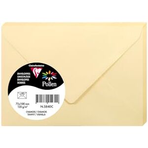 Clairefontaine 5840C Packung mit 20 Umschläge Pollen, 7,5x10cm, 120g, Chamois, ideal für Ihre Einladungen und Korrespondenz, 1 Pack Clairefontaine 5840C Packung mit 20 Umschläge Pollen, 7,5x10cm, 120g, Chamois, ideal für Ihre Einladungen und Korrespondenz, 1 Pack