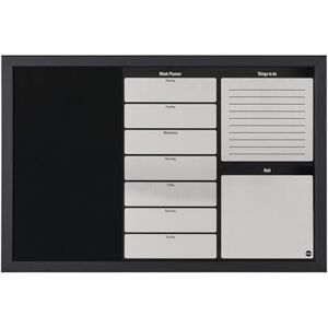 Bi-Office Kombinovaný plánovač MX03402169 – MDF rám, lakovaný ocelový plst, 60 × 40 cm, velký, černá/stříbrná Bi-Office Kombinovaný plánovač MX03402169 – MDF rám, lakovaný ocelový plst, 60 × 40 cm, velký, černá/stříbrná