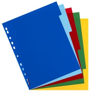 Oxford 5-teilige Trennblätter aus Kunststoff, A4, langlebig, mehrfarbige Tabs für organisiertes Abheften, reißfest und abwischbar, mehrfach gelocht für Ordner Oxford 5-teilige Trennblätter aus Kunststoff, A4, langlebig, mehrfarbige Tabs für organisiertes Abheften, reißfest und abwischbar, mehrfach gelocht für Ordner