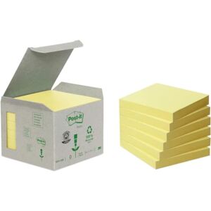 Post-it Recyklační noty kanárská žlutá, balení se 6 bloky, 100 listů na blok, 76 mm x 76 mm, barva: Žlutá Samolepicí poznámkový blok ze 100% recyklovaného papíru Post-it Recyklační noty kanárská žlutá, balení se 6 bloky, 100 listů na blok, 76 mm x 76 mm, barva: Žlutá Samolepicí poznámkový blok ze 100% recyklovaného papíru