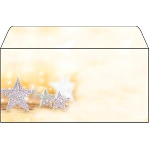 Sigel DU035 dopisní obálky Vánoce "Glitter Stars", DIN dlouhé, 50 kusů Sigel DU035 dopisní obálky Vánoce "Glitter Stars", DIN dlouhé, 50 kusů