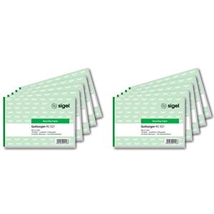 Sigel RC021/10 Blok na účtenky A6 na šířku, z recyklovaného papíru, 10 kusů, 100 listů Sigel RC021/10 Blok na účtenky A6 na šířku, z recyklovaného papíru, 10 kusů, 100 listů