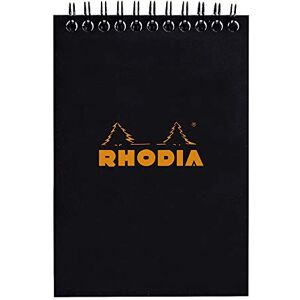 Rhodia 135009C poznámkový blok (DIN A6, 10,5 x 14,8 cm, dvojitá spirála, čtverečkovaný, mikroperforovaný, 80 listů) 1 kus černý Rhodia 135009C poznámkový blok (DIN A6, 10,5 x 14,8 cm, dvojitá spirála, čtverečkovaný, mikroperforovaný, 80 listů) 1 kus černý