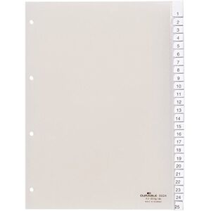 Durable Rejstřík A4 s obvařenými tabulkami, 25dílný, 1 kus, transparentní, 682419 Durable Rejstřík A4 s obvařenými tabulkami, 25dílný, 1 kus, transparentní, 682419