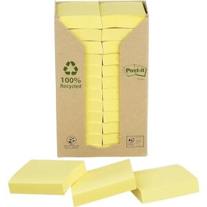 Post-it Recyklační noty kanárská žlutá, balení 24 bloků, 100 listů na blok, 38 mm x 51 mm, barva: Žlutá Samolepicí poznámkový blok ze 100% recyklovaného papíru Post-it Recyklační noty kanárská žlutá, balení 24 bloků, 100 listů na blok, 38 mm x 51 mm, barva: Žlutá Samolepicí poznámkový blok ze 100% recyklovaného papíru