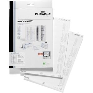 Durable Zasouvací štítky Badgemaker, 360 cedulí, 30 x 65 mm, bílé, 142302 Durable Zasouvací štítky Badgemaker, 360 cedulí, 30 x 65 mm, bílé, 142302