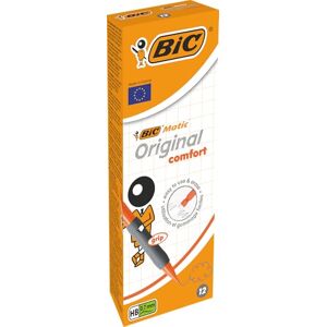 BIC Matic Original Comfort, pastelky s 0,7 mm odolnou HB náplní, různé barvy násadek (modrá, oranžová, žlutá a šedá), 12 kusů BIC Matic Original Comfort, pastelky s 0,7 mm odolnou HB náplní, různé barvy násadek (modrá, oranžová, žlutá a šedá), 12 kusů