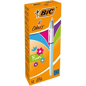 BIC Kuličkové pero 4 barvy, sada 4 barev, pastelově modrá, balení po 12 ks, ideální do kanceláře, domácí kanceláře nebo školy BIC Kuličkové pero 4 barvy, sada 4 barev, pastelově modrá, balení po 12 ks, ideální do kanceláře, domácí kanceláře nebo školy