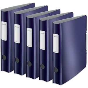 Leitz Kvalitní pořadač 180° Active Style, balení po 5 kusech, A4, úzký, titanově modrý, zaoblená zadní strana se šířkou hřbetu 6,5 cm, zavírání na gumový pásek, lehká polyfoam, 11090069 Leitz Kvalitní pořadač 180° Active Style, balení po 5 kusech, A4, úzký, titanově modrý, zaoblená zadní strana se šířkou hřbetu 6,5 cm, zavírání na gumový pásek, lehká polyfoam, 11090069