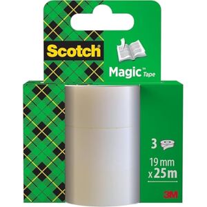 Scotch Lepicí páska Magic – 3 role 19 mm x 25 m univerzální lepicí páska pro opravy, etiketování a uzavírání dokumentů Scotch Lepicí páska Magic – 3 role 19 mm x 25 m univerzální lepicí páska pro opravy, etiketování a uzavírání dokumentů