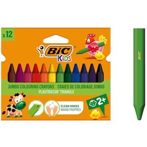 BIC Kids 8297732 trojhranná voskovka PLASTIDECOR Triangle, 12 různých barev, kartonové pouzdro à 12 kusů BIC Kids 8297732 trojhranná voskovka PLASTIDECOR Triangle, 12 různých barev, kartonové pouzdro à 12 kusů