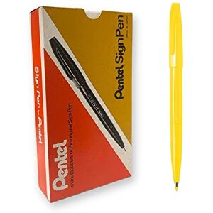 Pentel S520-G Sign Pen spisovací pero, tloušťka čáry 0,8 mm, žluté, balení 12 ks Pentel S520-G Sign Pen spisovací pero, tloušťka čáry 0,8 mm, žluté, balení 12 ks