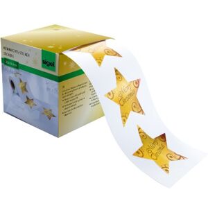 Sigel CS112 vánoční samolepky na roli 200 nálepek 4,7 x 4,7 cm zlaté hvězdy "Vánoční hvězdy Sigel CS112 vánoční samolepky na roli 200 nálepek 4,7 x 4,7 cm zlaté hvězdy "Vánoční hvězdy