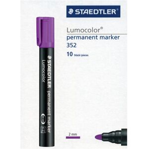 Staedtler 352-6 Lumocolor zvýrazňovač permanentní kulatý hrot, 2 mm, 10 kusů, fialový Staedtler 352-6 Lumocolor zvýrazňovač permanentní kulatý hrot, 2 mm, 10 kusů, fialový
