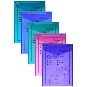 Snopake Polyfile, kapsy na dokumenty, formát A4, patent, vybrané barvy Electra, 5 kusů Snopake Polyfile, kapsy na dokumenty, formát A4, patent, vybrané barvy Electra, 5 kusů