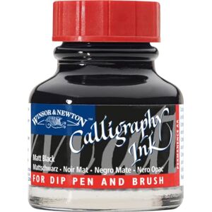 Winsor & Newton 1110030 kaligrafické tuše, neprůhledné (pro plnicí pero nebo psací pera, vzájemně míchatelné, stálobarevné) 30ml láhev – matná černá Winsor & Newton 1110030 kaligrafické tuše, neprůhledné (pro plnicí pero nebo psací pera, vzájemně míchatelné, stálobarevné) 30ml láhev – matná černá
