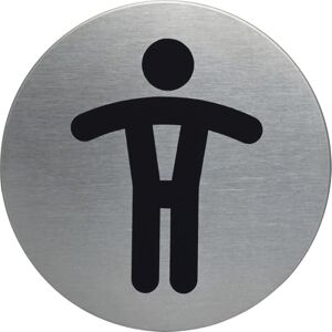 Durable Dveřní štítek Picto kulatý (WC-pánský, 83 mm) metalická stříbrná, 490523 Durable Dveřní štítek Picto kulatý (WC-pánský, 83 mm) metalická stříbrná, 490523