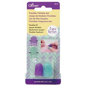 Clover 89709 Thimble Set-2/Pkg I Sew for Fun flexibilní sada náprstků, 2 kusy, guma, kov, vícebarevný Clover 89709 Thimble Set-2/Pkg I Sew for Fun flexibilní sada náprstků, 2 kusy, guma, kov, vícebarevný