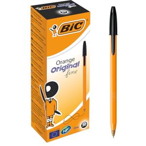 BIC Kuličkové pero oranžové fine/ 20 kulis v černé barvě – tloušťka linky 0,35 mm jemné – na dokumenty BIC Kuličkové pero oranžové fine/ 20 kulis v černé barvě – tloušťka linky 0,35 mm jemné – na dokumenty
