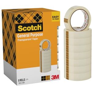 Scotch Průhledná lepicí páska 508-8 rolí 19 mm x 66 m průhledná univerzální páska do školy, domova a kanceláře Scotch Průhledná lepicí páska 508-8 rolí 19 mm x 66 m průhledná univerzální páska do školy, domova a kanceláře