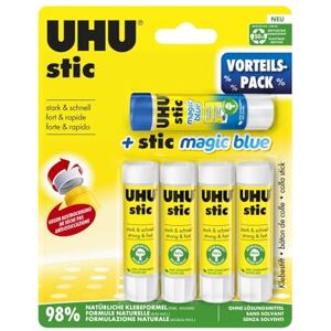 UHU stic lepicí tyčinka BONUSPACK 4 x 8,2 g + 8,2 g Magic modrá UHU stic lepicí tyčinka BONUSPACK 4 x 8,2 g + 8,2 g Magic modrá