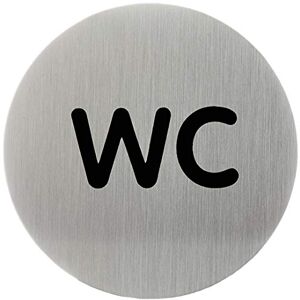 Durable Dveřní štítek Picto kulatý (WC, 83 mm) metalická stříbrná, 490723 Durable Dveřní štítek Picto kulatý (WC, 83 mm) metalická stříbrná, 490723