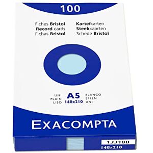 Exacompta 13318B balení se 100 kartouremi, DIN A5, blanco, ideální pro poznámky, modrá, 1 balení Exacompta 13318B balení se 100 kartouremi, DIN A5, blanco, ideální pro poznámky, modrá, 1 balení