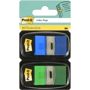 Post-it Index lepicí pásky, standardní, modrá a zelená, 25,4 mm x 43,2 mm, 50 lepicích proužků na dávkovač, 2 dávkovače pro dokumenty a důležité informace Post-it Index lepicí pásky, standardní, modrá a zelená, 25,4 mm x 43,2 mm, 50 lepicích proužků na dávkovač, 2 dávkovače pro dokumenty a důležité informace