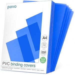 Pavo Einbanddeckel-Klarsichtfolie A4, PVC-Folie, 0.20 mm, 100-er Pack, Transparent/blau Pavo Einbanddeckel-Klarsichtfolie A4, PVC-Folie, 0.20 mm, 100-er Pack, Transparent/blau