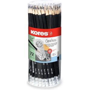 Kores Grafitos: Tužky se stupněm tvrdosti HB pro děti a dospělé s měkkou náplní a mazací gumou, šestihranný tvar, školní a kancelářské potřeby pro psaní, balení 72 kusů, 1 kus (balení 72 ks) Kores Grafitos: Tužky se stupněm tvrdosti HB pro děti a dospělé s měkkou náplní a mazací gumou, šestihranný tvar, školní a kancelářské potřeby pro psaní, balení 72 kusů, 1 kus (balení 72 ks)