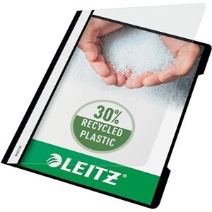 Leitz Standardní rychlovazač, balení po 25, 30% před-Consumer recyklovaný plast, sešívačka na listy A4, kapacita 60 listů, ideální jako taška na dokumenty do školy nebo kanceláře, černá, 41910095 Leitz Standardní rychlovazač, balení po 25, 30% před-Consumer recyklovaný plast, sešívačka na listy A4, kapacita 60 listů, ideální jako taška na dokumenty do školy nebo kanceláře, černá, 41910095