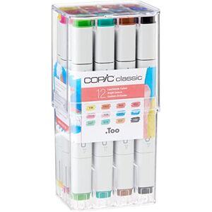 Copic Klasická sada "Zářivé barvy", 12dílná sada v akrylovém displeji, Twin Marker se středně širokou a jemnou špičkou Copic Klasická sada "Zářivé barvy", 12dílná sada v akrylovém displeji, Twin Marker se středně širokou a jemnou špičkou
