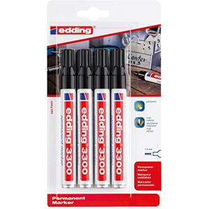 Edding 3300 permanentní popisovač černý 4 kolíky klínový hrot 1-5 mm rychle schnoucí permanentní popisovač voděodolný, odolný proti setření pro karton, plast, dřevo, kov univerzální marker Edding 3300 permanentní popisovač černý 4 kolíky klínový hrot 1-5 mm rychle schnoucí permanentní popisovač voděodolný, odolný proti setření pro karton, plast, dřevo, kov univerzální marker
