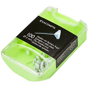 Exacompta Box 14500E se 100 jehlami s plochými hlavami, Ø 5 mm, délka hrotu 8 mm, robustní a praktický, bílý, 1 box Exacompta Box 14500E se 100 jehlami s plochými hlavami, Ø 5 mm, délka hrotu 8 mm, robustní a praktický, bílý, 1 box