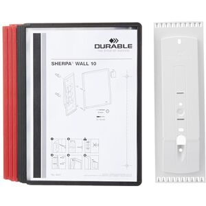 Durable Systém pohledových desek Sherpa Wall s 10 zornými tabulemi, 1 kus, černá/červená, 563100 Durable Systém pohledových desek Sherpa Wall s 10 zornými tabulemi, 1 kus, černá/červená, 563100