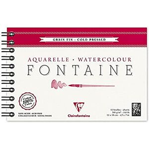 Clairefontaine 96312C Malblok, s dvojitou spirálou akvarelovým papírem, jemnému, fontánu/hadru, 12 x 18 cm, 12 listů, 300 g balení, bílé Clairefontaine 96312C Malblok, s dvojitou spirálou akvarelovým papírem, jemnému, fontánu/hadru, 12 x 18 cm, 12 listů, 300 g balení, bílé