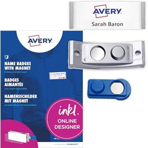 Avery polar35 jmenovky 20 kusů (80 x 34 mm, 20 štítků s magnetem, odolné proti překroucení, s prázdnými zásuvnými štítky k potisku, magnetické jmenovky na oblečení) ušlechtilá ocel matná Avery polar35 jmenovky 20 kusů (80 x 34 mm, 20 štítků s magnetem, odolné proti překroucení, s prázdnými zásuvnými štítky k potisku, magnetické jmenovky na oblečení) ušlechtilá ocel matná