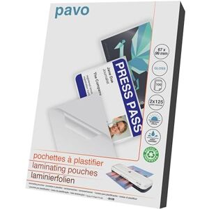 Pavo Laminierfolien Größe: 67 x 99mm 2x125 mic, 100 Stück Glänzend Pavo Laminierfolien Größe: 67 x 99mm 2x125 mic, 100 Stück Glänzend